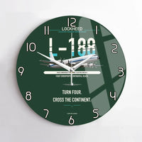 Thumbnail for Lockheed L-188 Electra design on dark green no frame wall clock