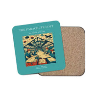 Thumbnail for The Parachute Loft - Designed Coasters design on turquoise 1-piece