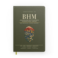 Thumbnail for Birmingham-Shuttlesworth International Airport (BHM) design on green army notebook