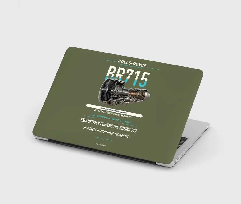 BR715 design on green army MacBook case