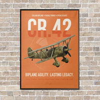 Thumbnail for Fiat CR.42 Falco vertical canvas print - framed - orange background