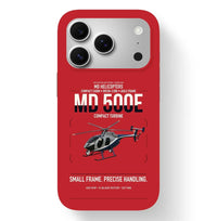 Thumbnail for MD Helicopters MD 500E design on red magsafe iphone case, for iPhone 17 Pro