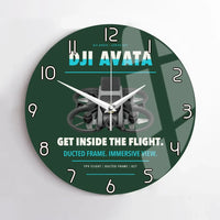 Thumbnail for DJI Avata design on dark green no frame wall clock