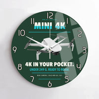 Thumbnail for DJI Mini 4K design on dark green no frame wall clock