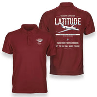 Thumbnail for Cessna Citation Latitude design on red double-side polo t-shirt, double-side print