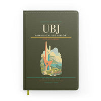 Thumbnail for Yamaguchi Ube Airport (UBJ) design on green army notebook