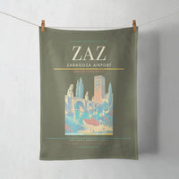 Thumbnail for Zaragoza Airport (ZAZ) design on green army towel