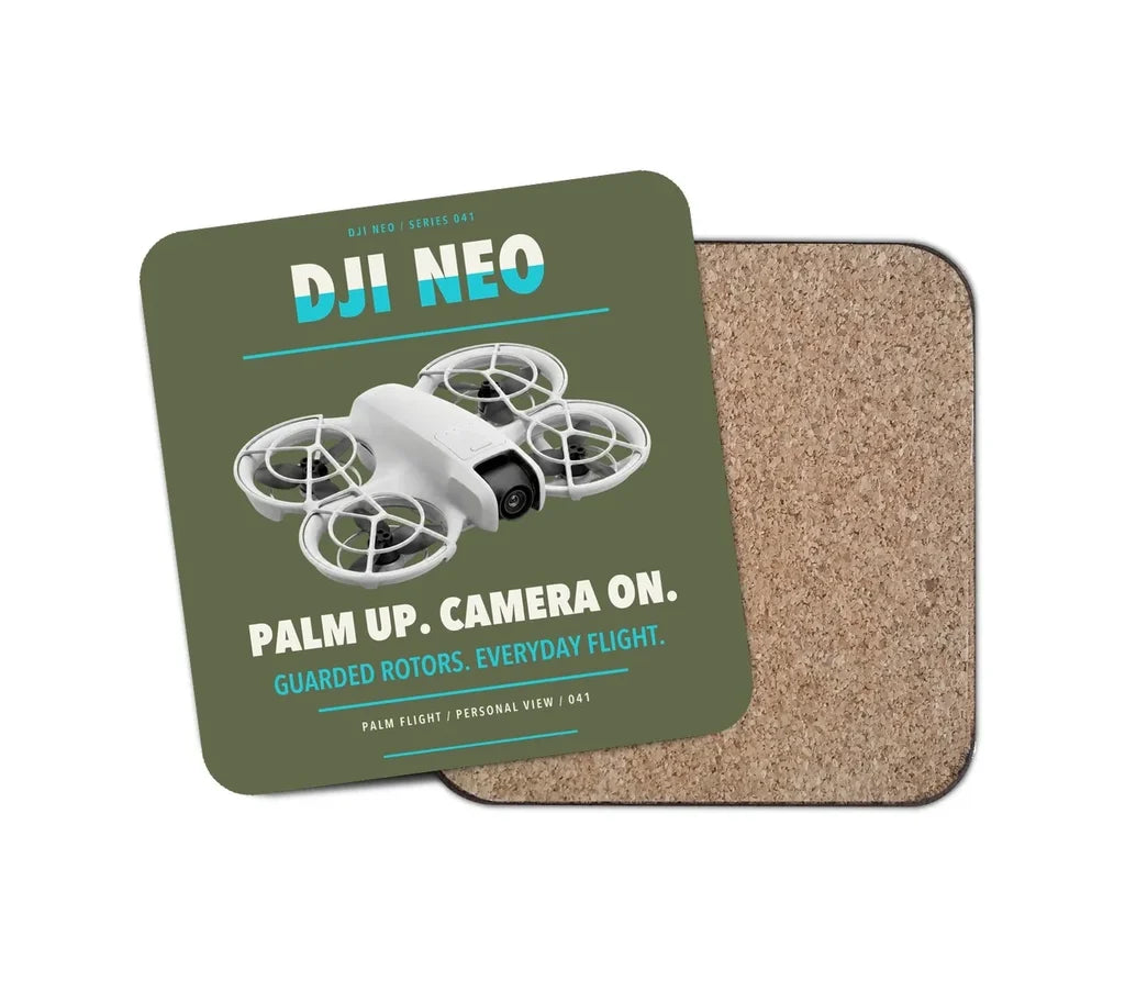 DJI Neo design on green army 1 piece coaster