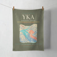Thumbnail for Kamloops Airport (YKA) design on green army towel