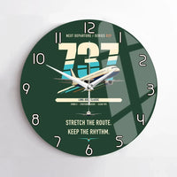 Thumbnail for Boeing 737-400 Classic design on dark green no frame wall clock