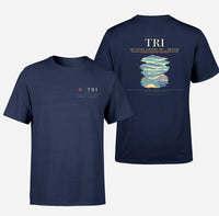 Thumbnail for Tri-Cities Airport (TRI) design printed on navy blue double-side t-shirt