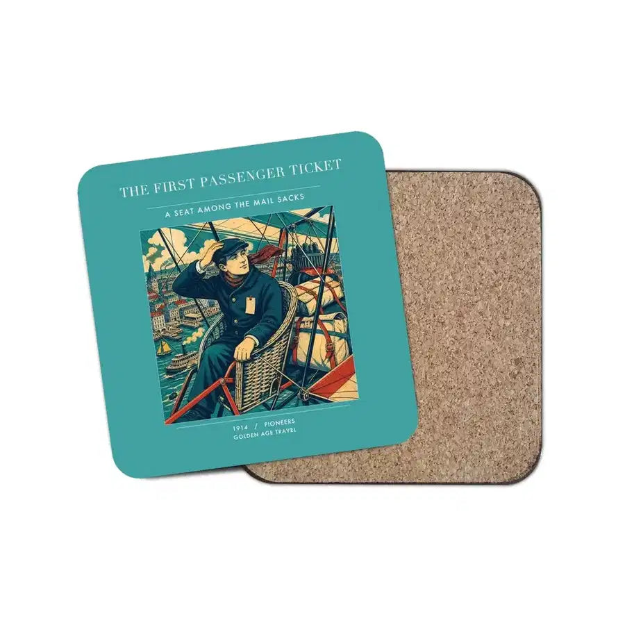 The First Passenger Ticket - Designed Coasters design on turquoise 1-piece