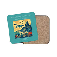 Thumbnail for The Clifftop Castle Pass - Designed Coasters design on turquoise 1-piece