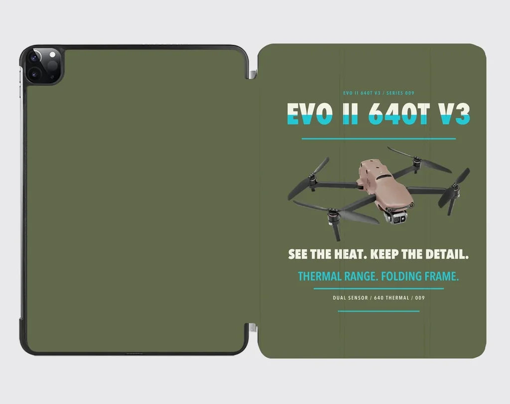 Autel EVO II Dual 640T V3 design on green army ipad tablet case