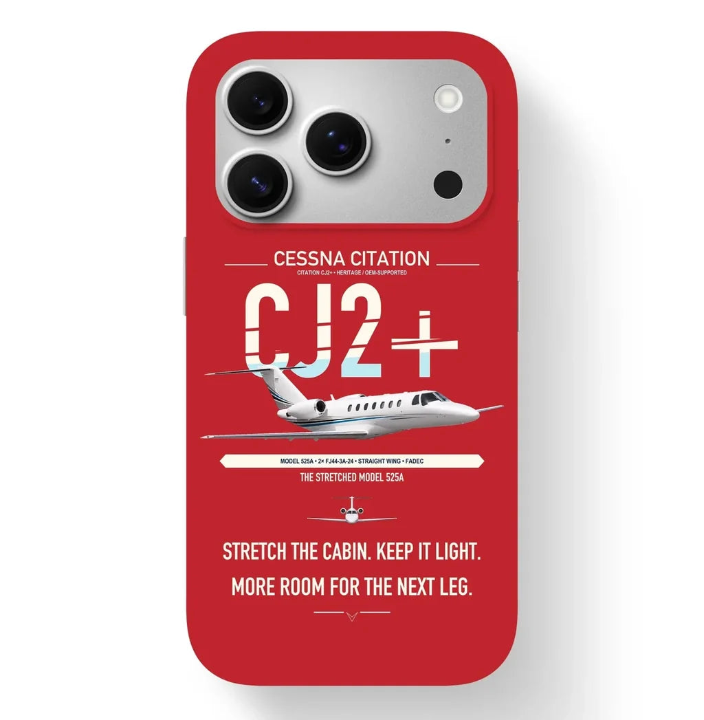 Cessna Citation CJ2+ design on red magsafe iphone case, for iPhone 17 Pro