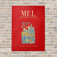 Thumbnail for Melbourne Airport MEL - Canvas Framed - Red