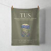 Thumbnail for Tucson International Airport (TUS) design on green army towel