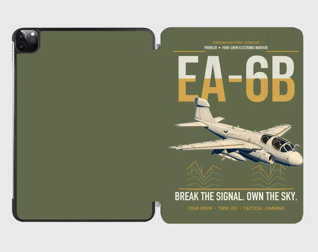EA-6B Prowler design on green army ipad tablet case
