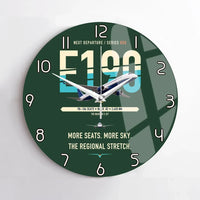 Thumbnail for Embraer E190 design on dark green no frame wall clock