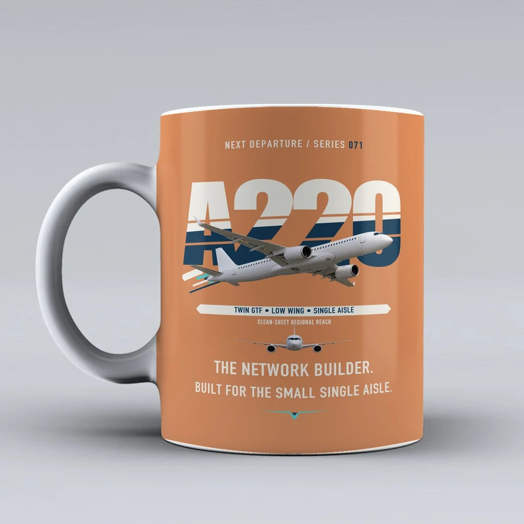 A220-300 Mug design on orange airbus