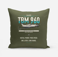 Thumbnail for Daher TBM 960 design on green army pillow
