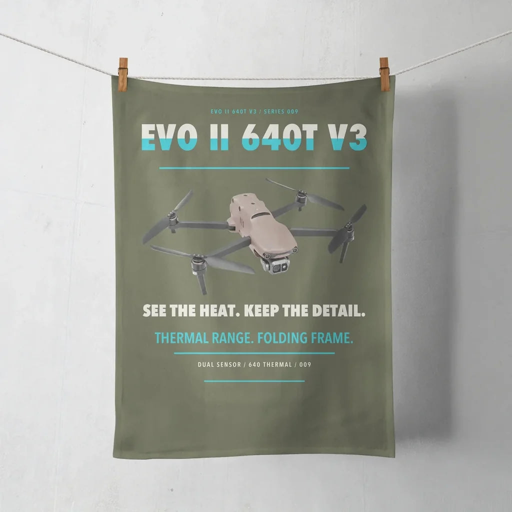 Autel EVO II Dual 640T V3 design on green army towel