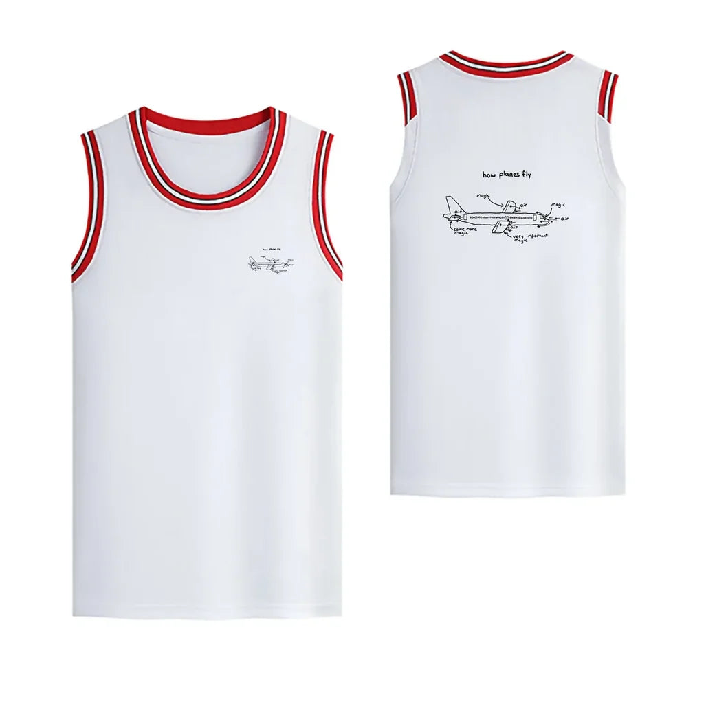 How Planes Fly Designed Basketball Style Sports Tank Tops - view 14