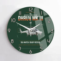 Thumbnail for HAL ALH Dhruv Mk III design on dark green no frame wall clock