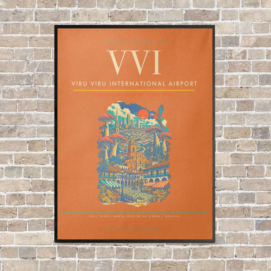 Viru Viru International Airport VVI - Canvas Framed - Orange