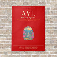 Thumbnail for Asheville Regional Airport AVL - Canvas Framed - Red