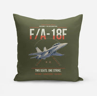 Thumbnail for F-A-18F Super Hornet design on green army pillow