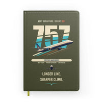 Thumbnail for Boeing 757-300 design on green army notebook