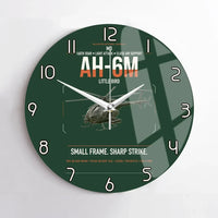 Thumbnail for MD AH-6M Little Bird design on dark green no frame wall clock