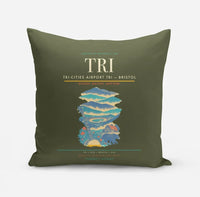 Thumbnail for Tri-Cities Airport (TRI) design on green army pillow
