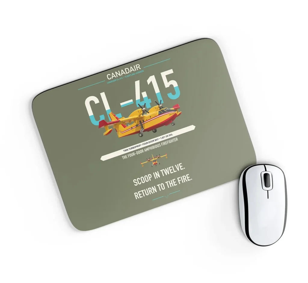 Canadair CL-415 design on green army rectangle mouse pad