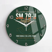 Thumbnail for Savoia-Marchetti SM.79-II Sparviero design on dark green no frame wall clock