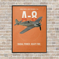 Thumbnail for Focke-Wulf Fw 190A-8 vertical canvas print - framed - orange background