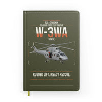 Thumbnail for PZL-Świdnik W-3WA Sokół design on green army notebook