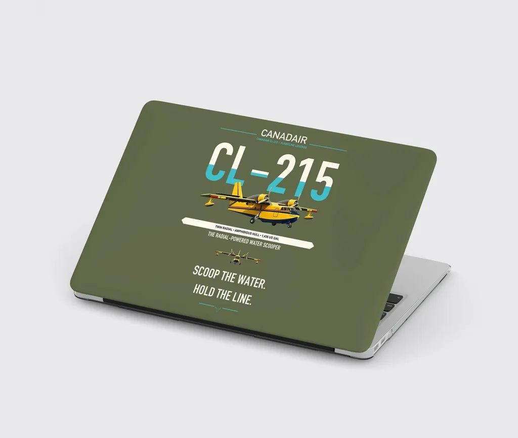 Canadair CL-215 design on green army MacBook case