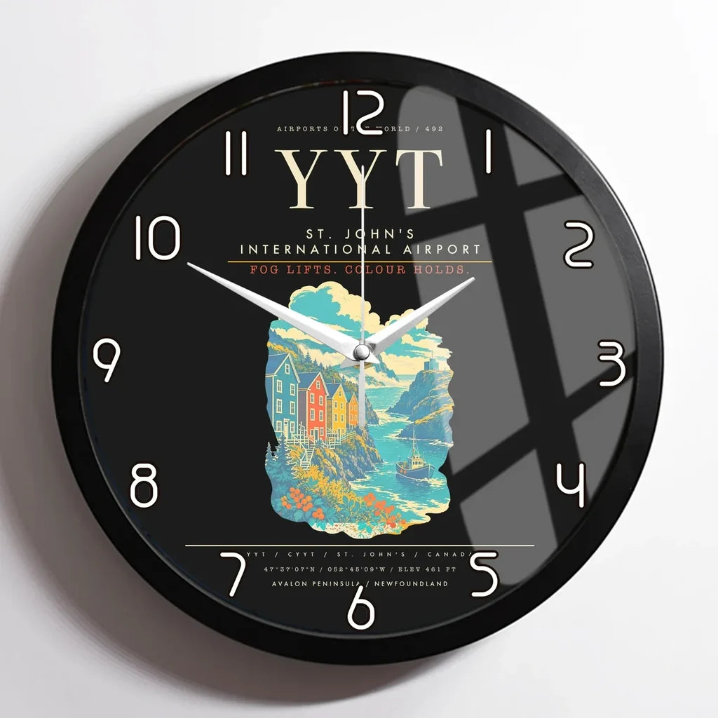St. John's International Airport YYT Wall-Clock Framed - Black