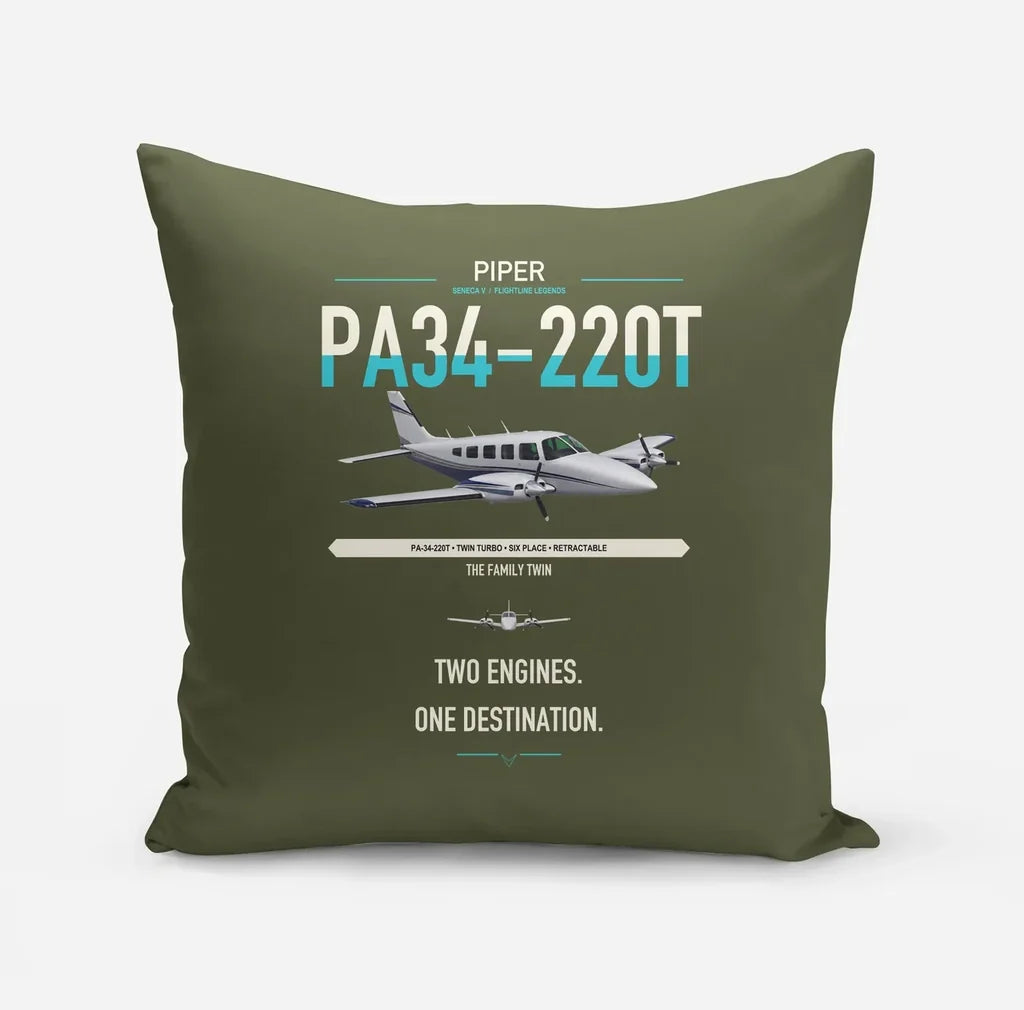 Piper PA-34-220T Seneca V design on green army pillow