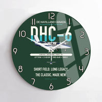 Thumbnail for DHC-6 Twin Otter Classic 300-G design on dark green no frame wall clock