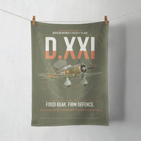 Thumbnail for Fokker D.XXI — Dutch LVA aircraft 221 design on green army towel