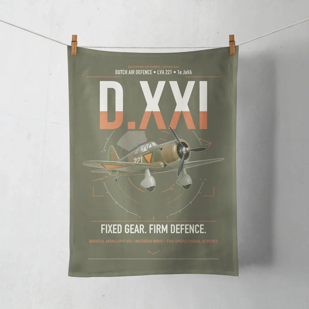 Fokker D.XXI — Dutch LVA aircraft 221 design on green army towel