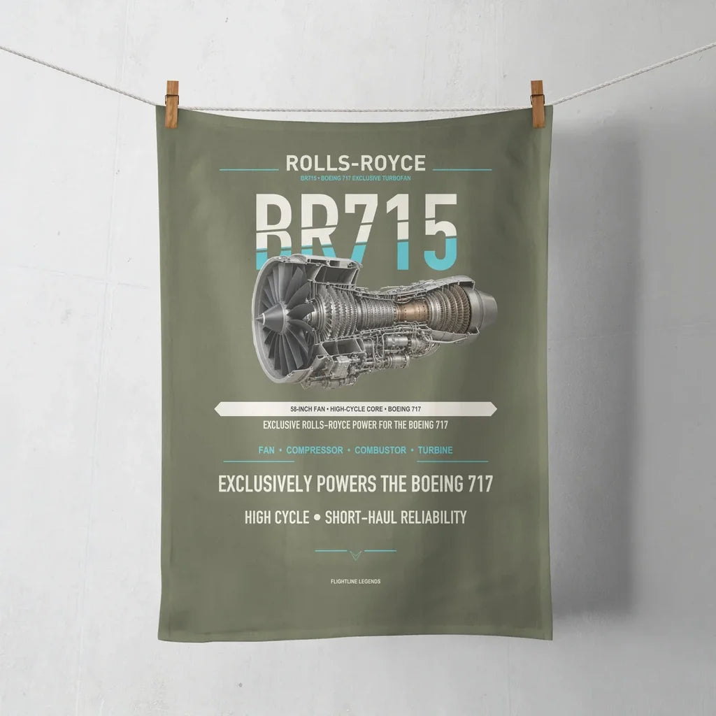 BR715 design on green army towel