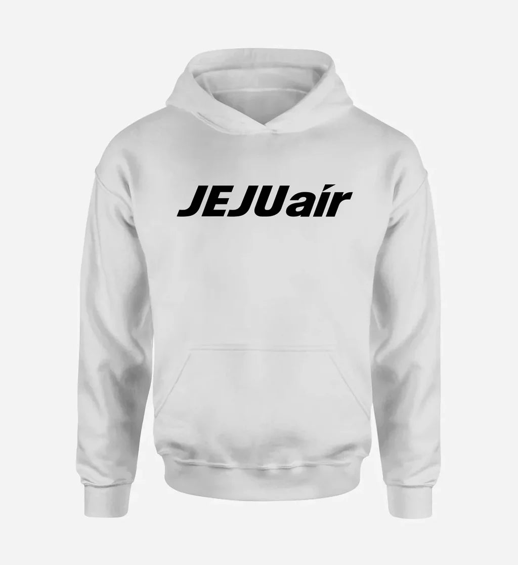 Jeju Air logo printed on white hoodie