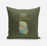 Thumbnail for Tivat Airport (TIV) design on green army pillow