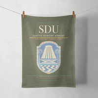 Thumbnail for Santos Dumont Airport (SDU) design on green army towel