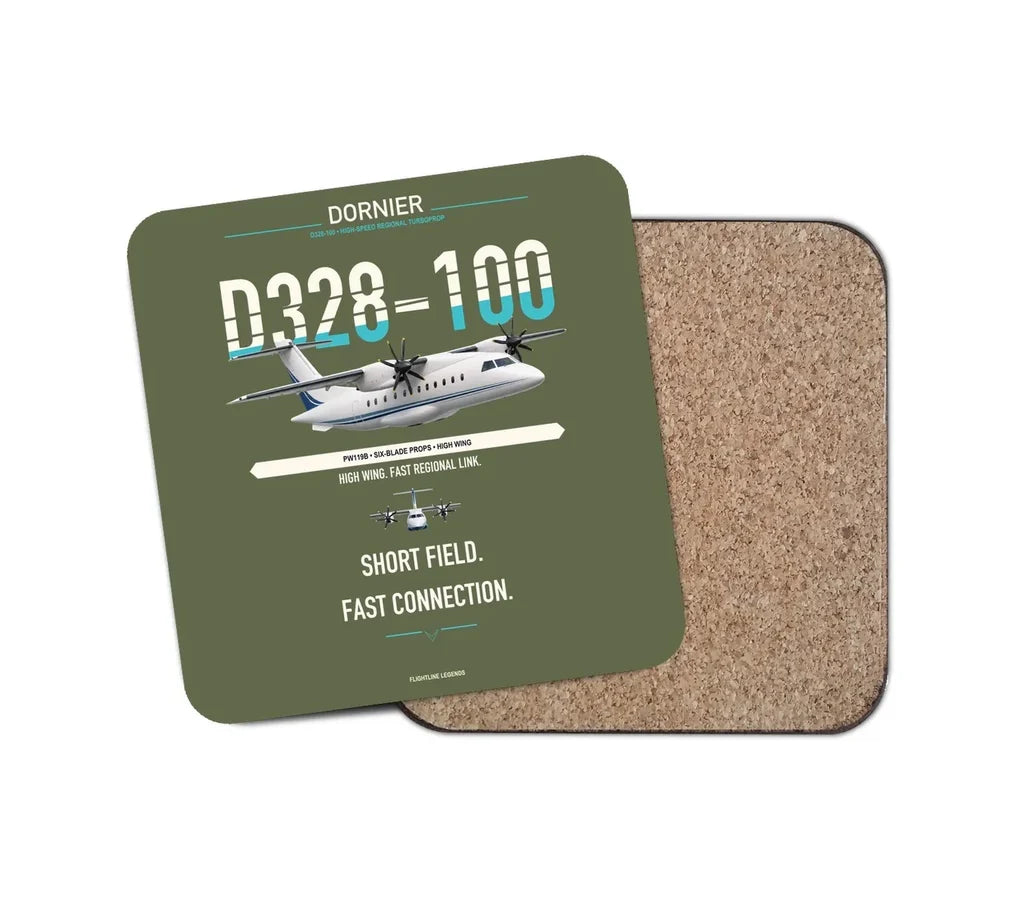 Dornier D328-100 design on green army 1 piece coaster