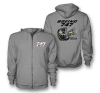 Thumbnail for Boeing 747 & GENX Engine Designed Zipped Hoodies - view 14